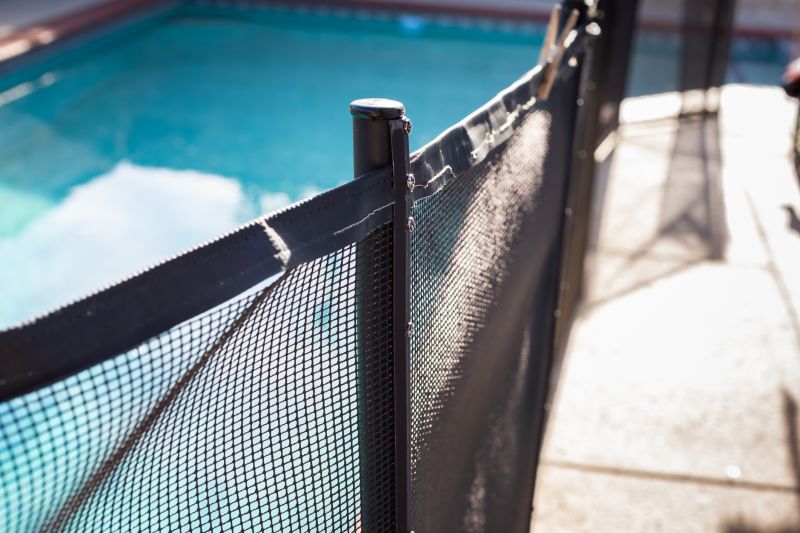 Mesh Fence with Pool in Background
